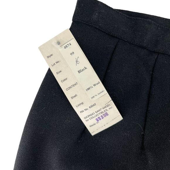 Vintage 90’s Giorgio Saint Angelo Midi Skirt 100% Wool Black 16 - Picture 6 of 7